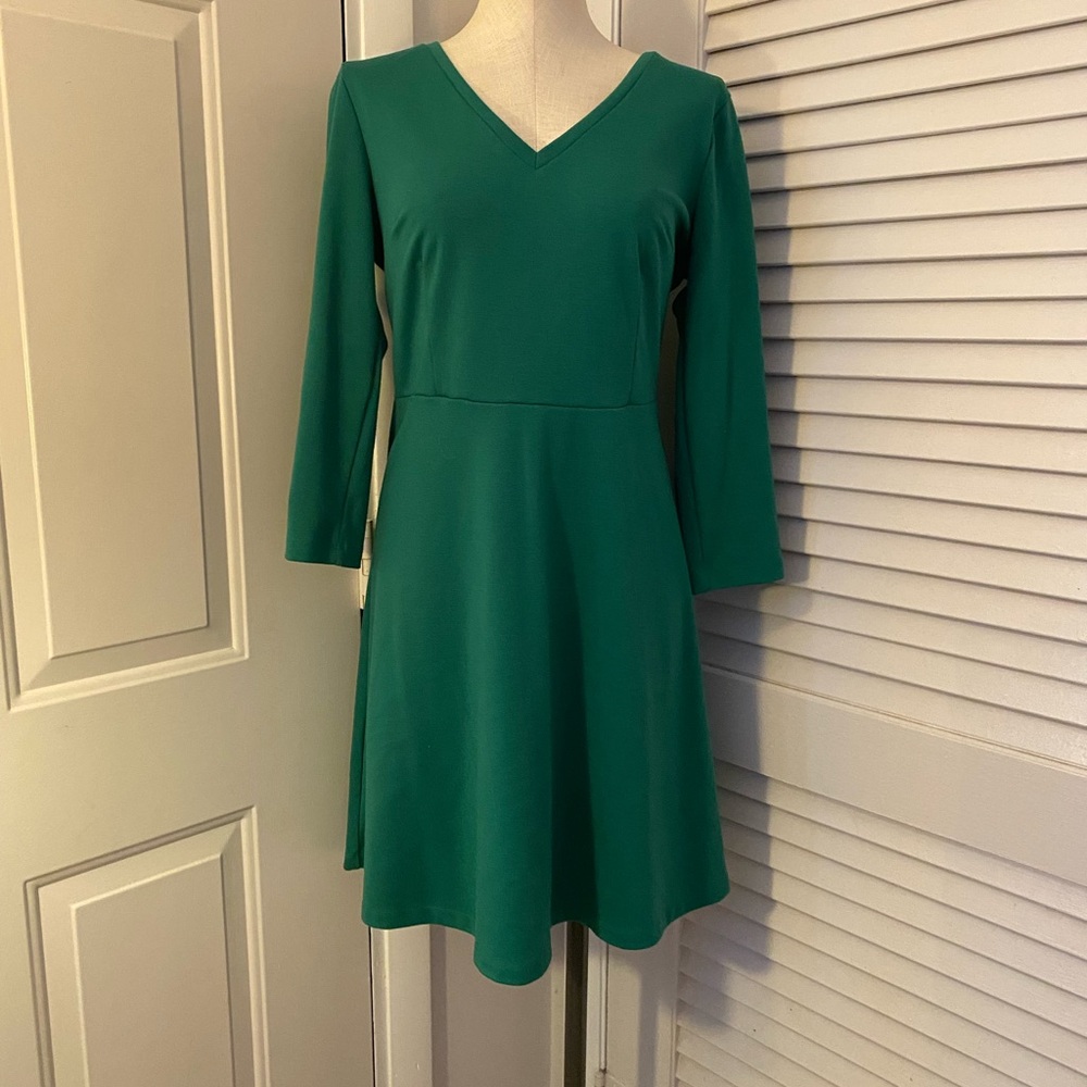 Merona Kelly Green Long Sleeve Dress- Size Medium